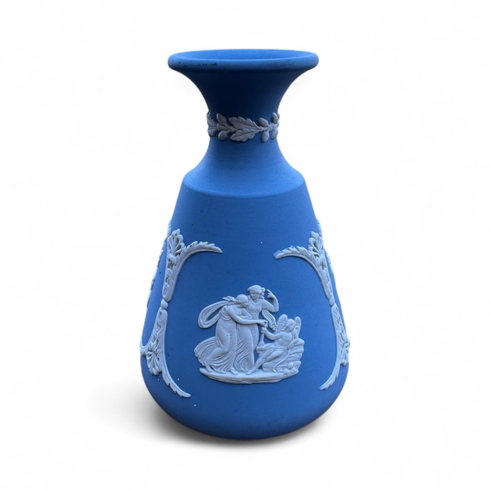 Vintage Blue Wedgwood Jasperware Bud Vase